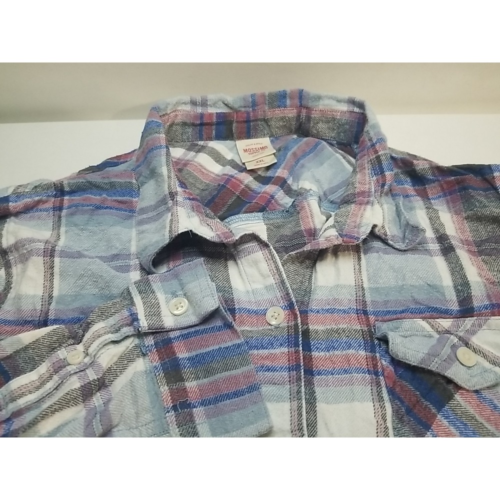 Mossimo Supply‎ Co Womens Flannel Plaid Shirt Long Sleeve Button Up 2XL XXL